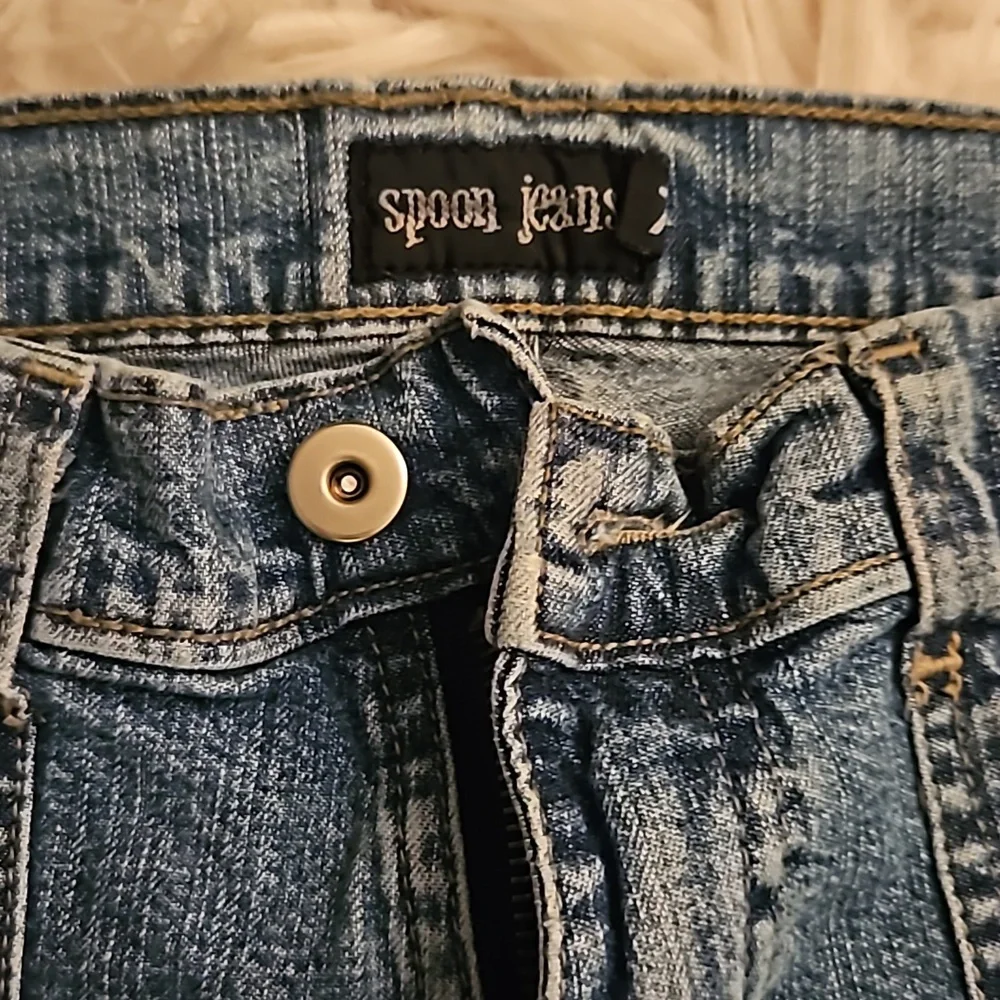 Y2K Spoon Jeans Light Wash Patch Panel Denim Size 7 Juniors